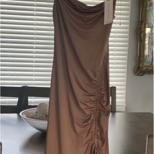 Almost Famous Brown Asymmetrical Dress